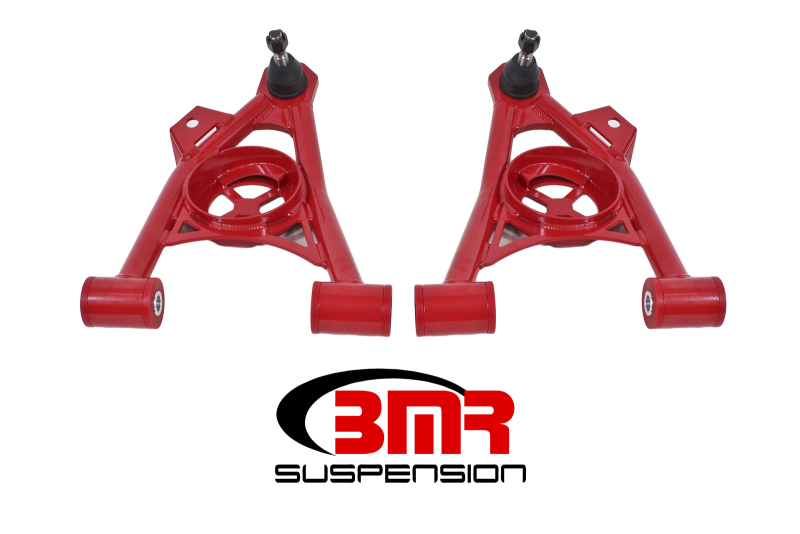 Ford Mustang Control Arms - Lower - BMR Suspension - Non-Adj. with Spring Pocket, Polyurethane Bushings - Red - `94-`04 Ford Mustang Control Arms - Lower - BMR Suspension - Non-Adj. with Spring Pocket, Polyurethane Bushings - Red - `94-`04